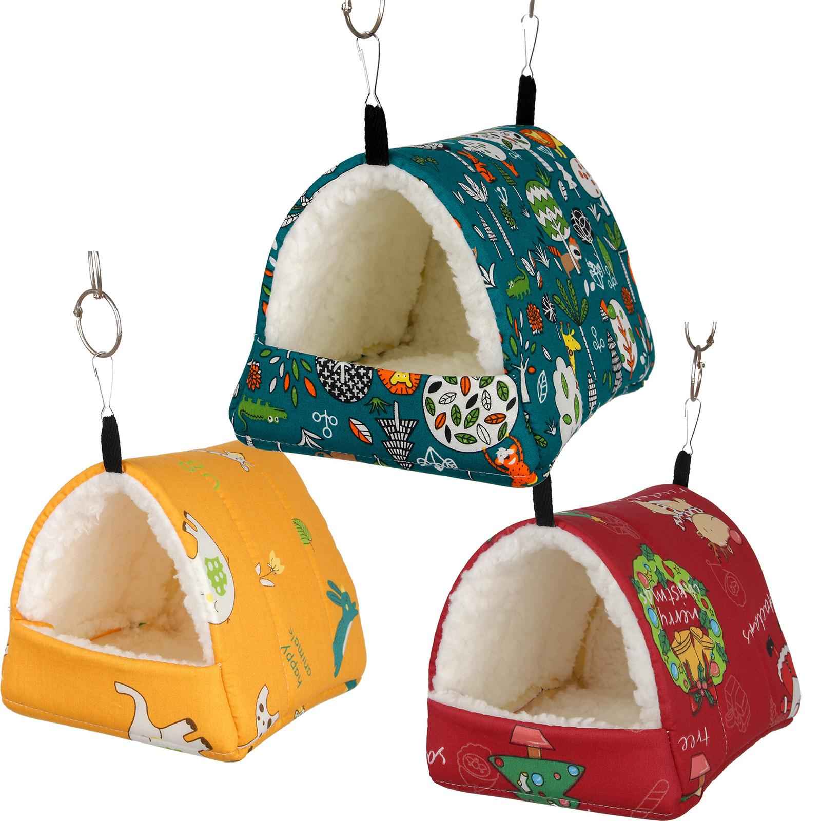 Soft Hamster Hammock Bed Sleeping Hamster DEN Hanging for Chinchilla Rat red