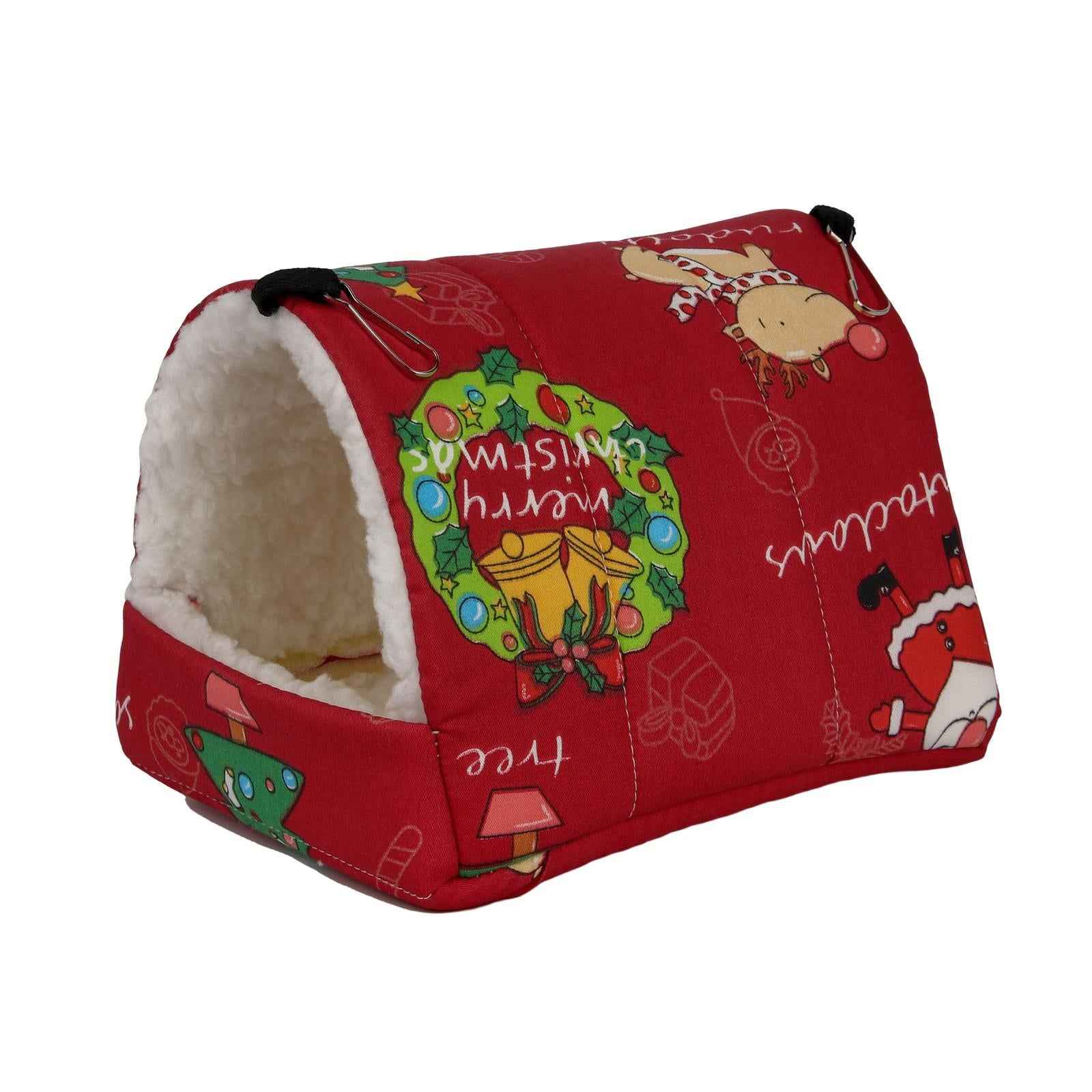Soft Hamster Hammock Bed Sleeping Hamster DEN Hanging for Chinchilla Rat red