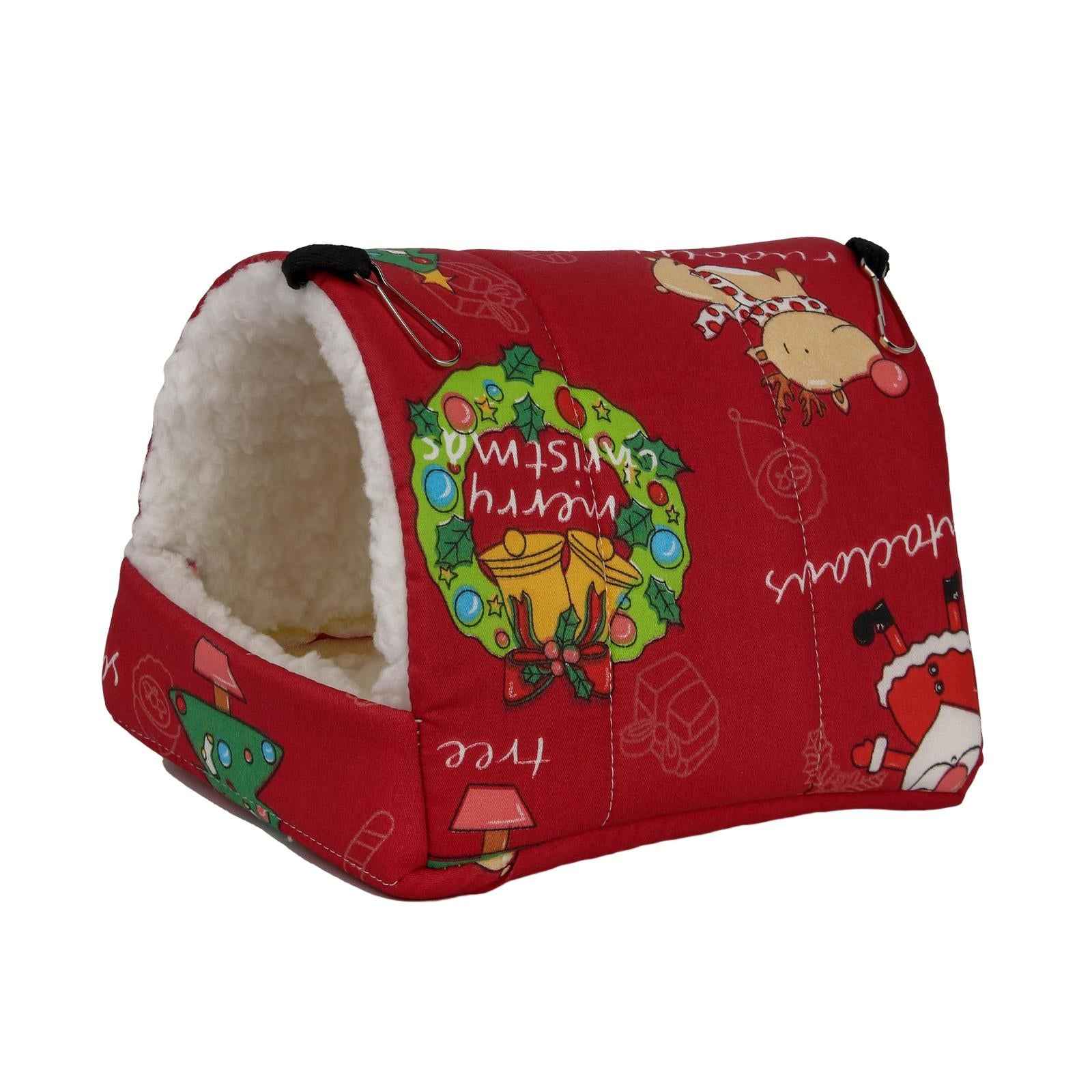 Soft Hamster Hammock Bed Sleeping Hamster DEN Hanging for Chinchilla Rat red