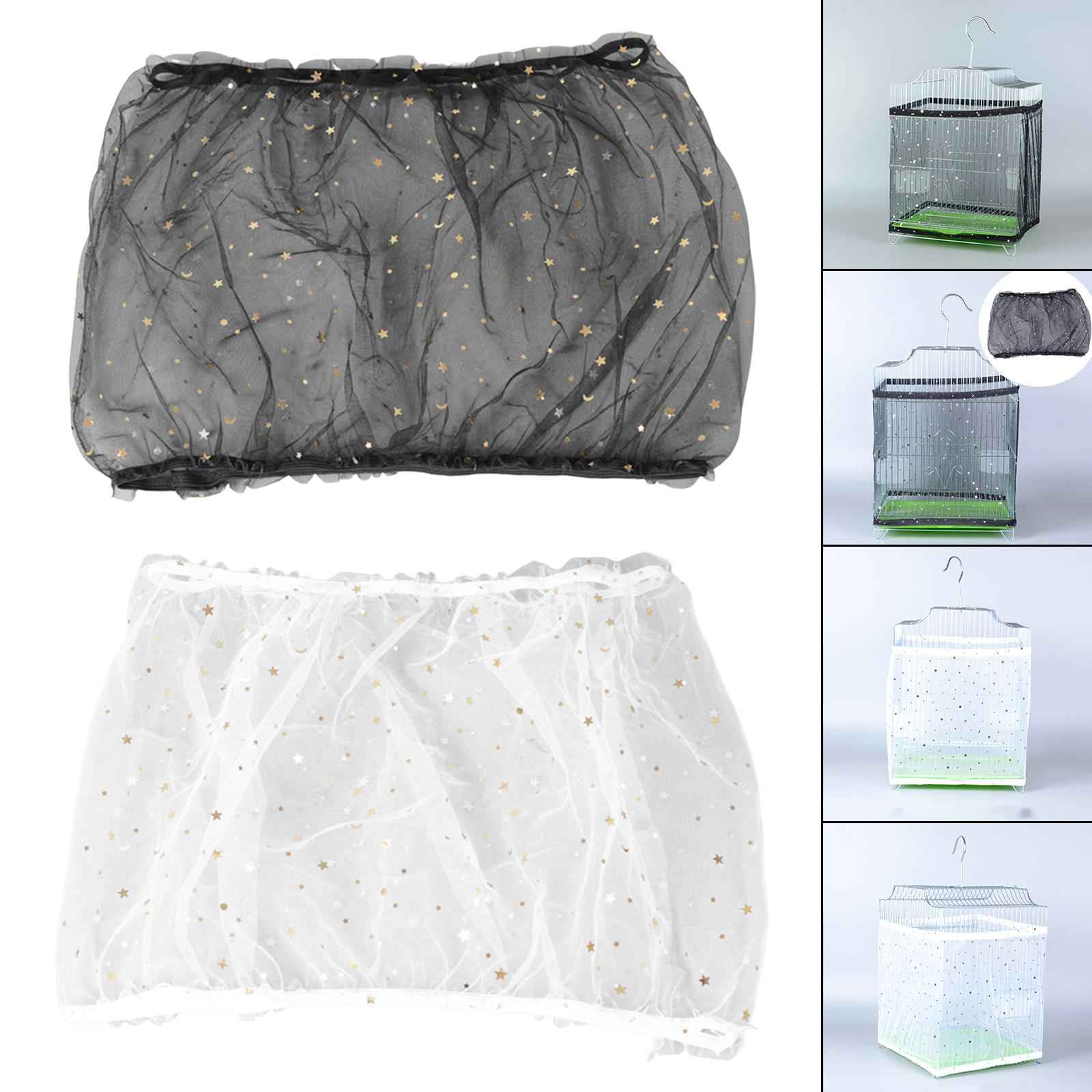 Bird Cage Cover Birdcage Catcher for Budgies Parakeet Square Round Cages Black