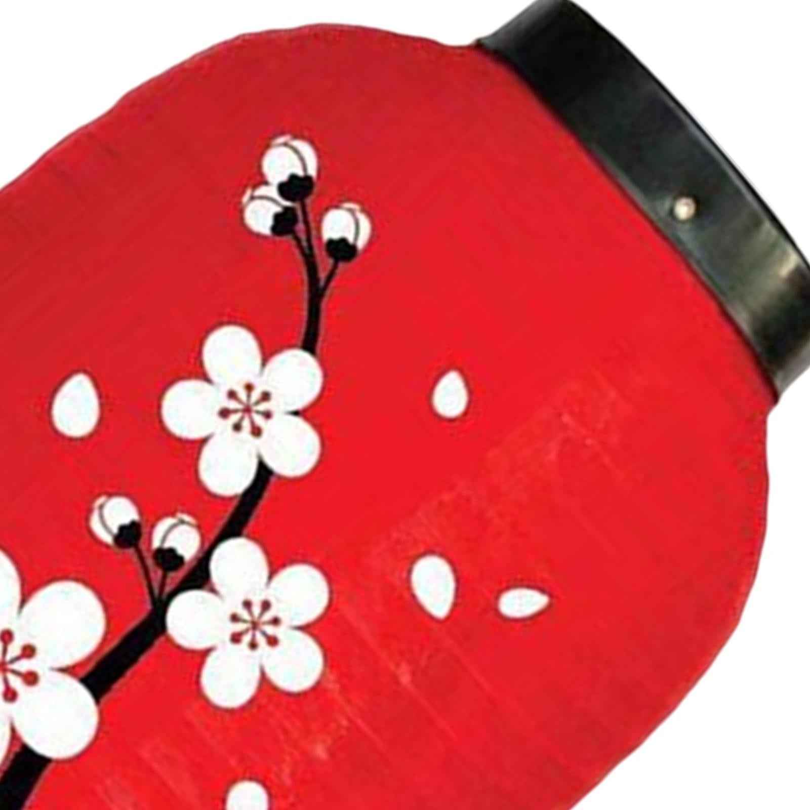 Japanese Style Lantern Hanging for Spring Festival Restaurant Birthday RedBottom BigFlower