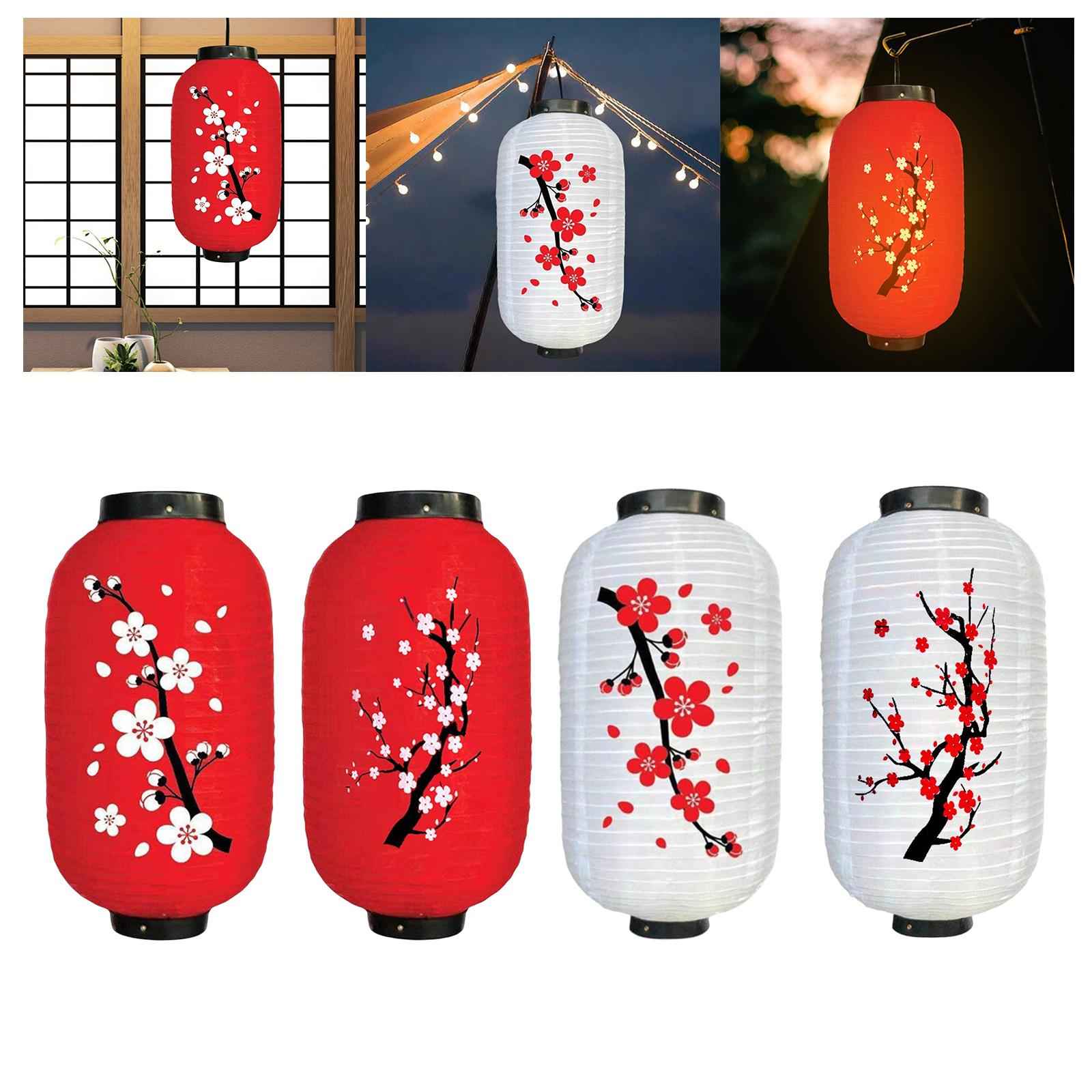 Japanese Style Lantern Hanging for Spring Festival Restaurant Birthday RedBottom BigFlower