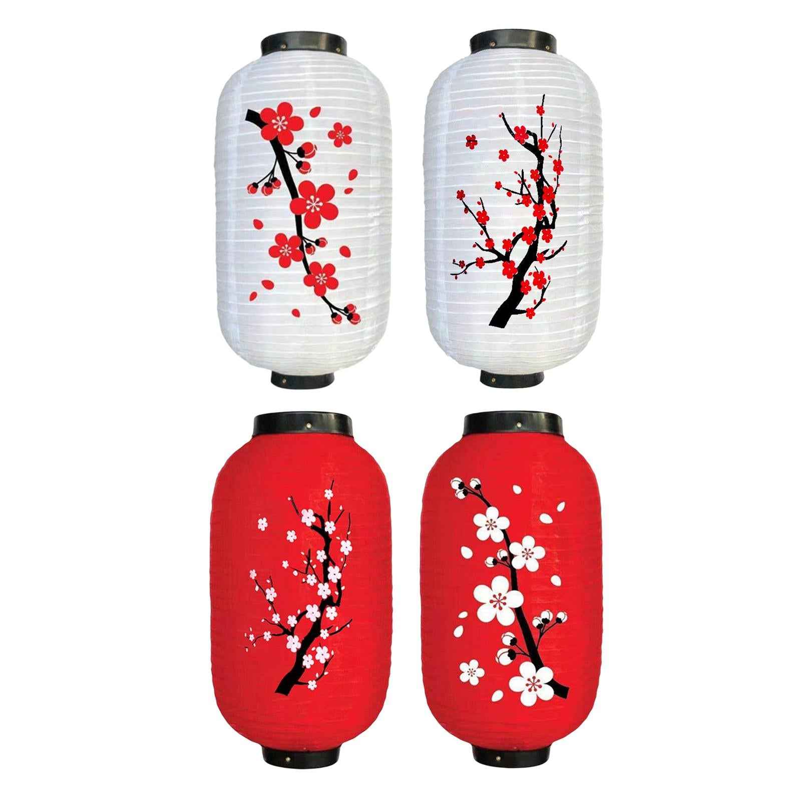 Japanese Style Lantern Hanging for Spring Festival Restaurant Birthday RedBottom BigFlower