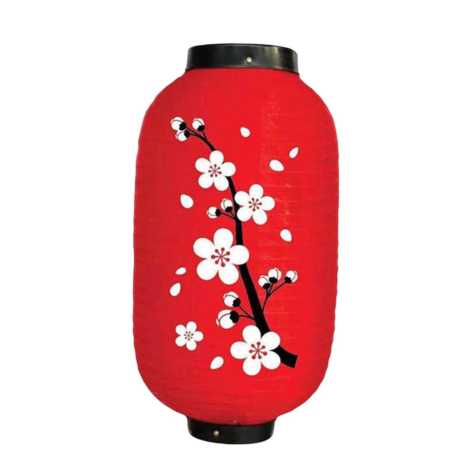 Japanese Style Lantern Hanging for Spring Festival Restaurant Birthday RedBottom BigFlower