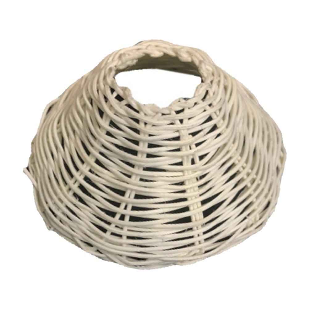 Handwoven Rattan Lamp Shade Hanging Light Cover Chandelier Shades Bulb Guard
