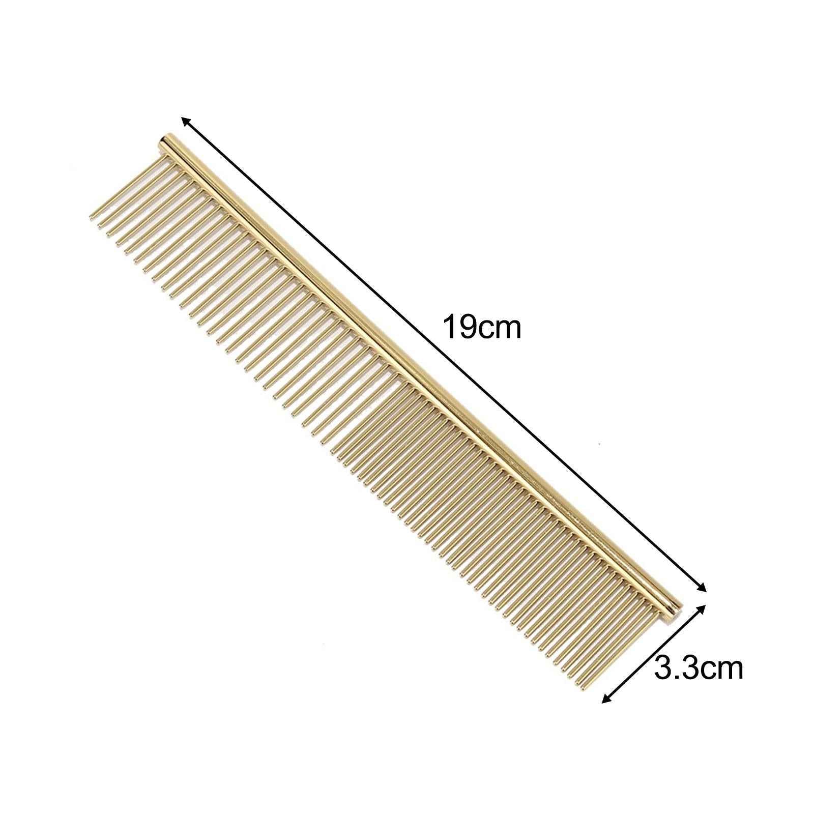 Pet Hair Comb Cat Comb Puppy Animals Trimming Iron Teeth Deshedding Dog Comb Gold