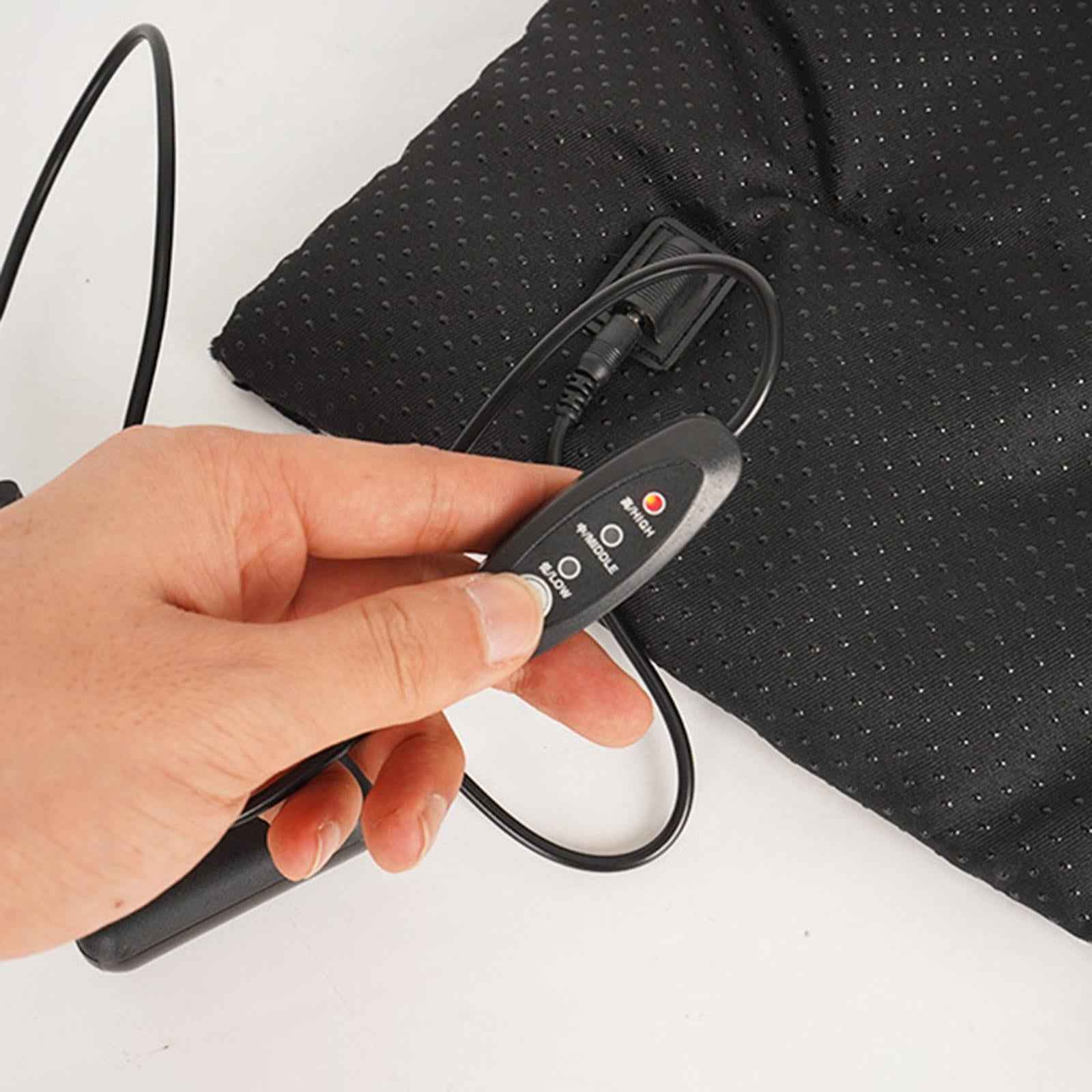 Cats Dogs Bed 3 Adjustable Temperature Portable Comfortable Pet Heating Pads Black 27cmx37cm