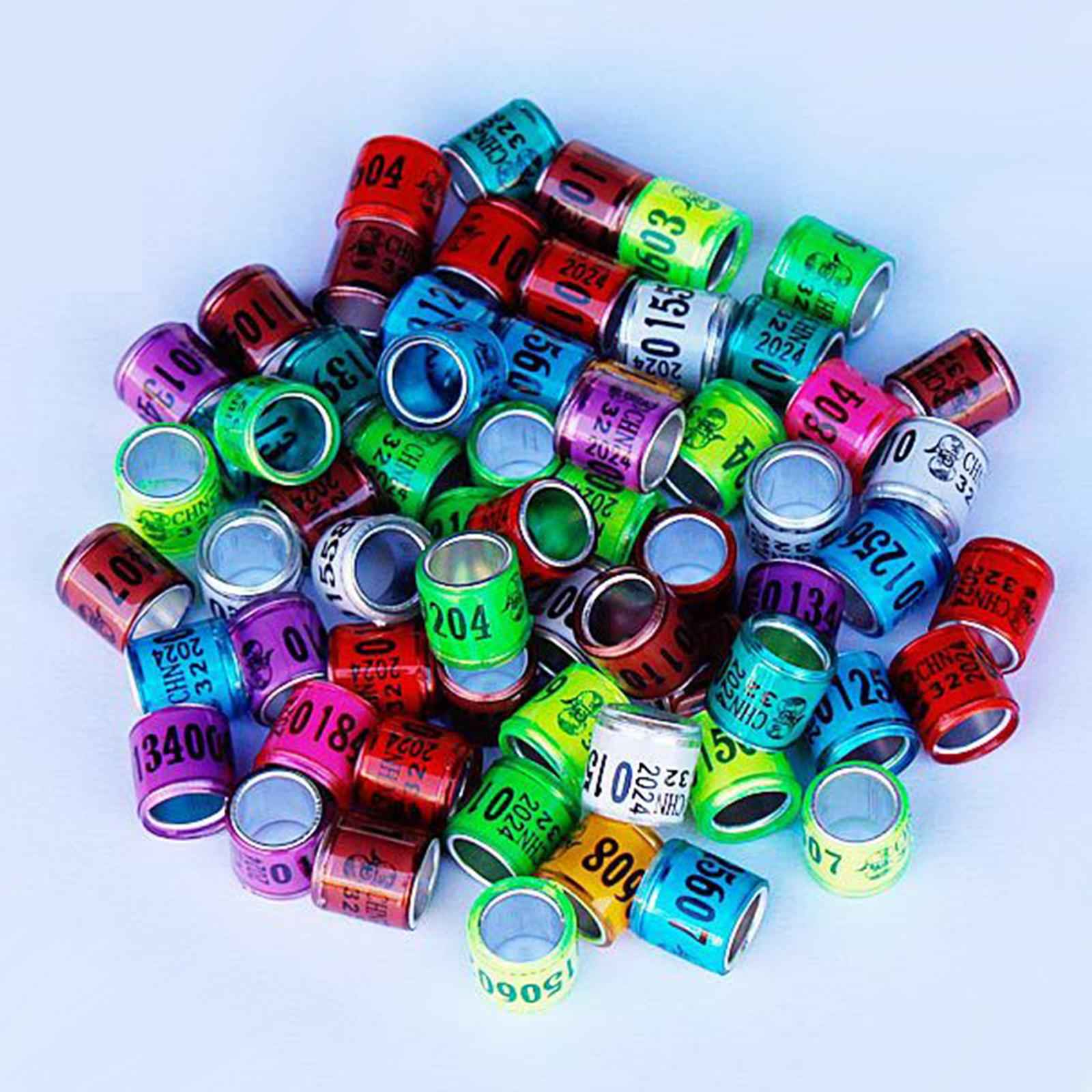 100x Dove Foot Bands Durable Bird Pigeon Leg Rings for Lovebird Duck Poultry Multi Color