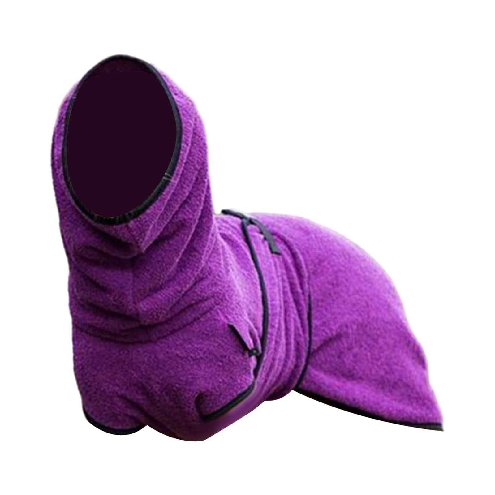 Warm Dog Coat for Pet Shower Bath Absorbent Dog Towel for Park Walking Beach Violet S