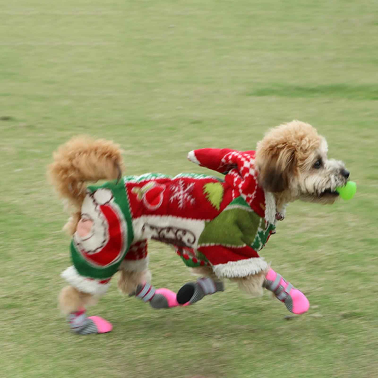 4 Pieces Dog Walking Boots Dog Boots for Puppy Teddy Small Medium Large Dogs XL