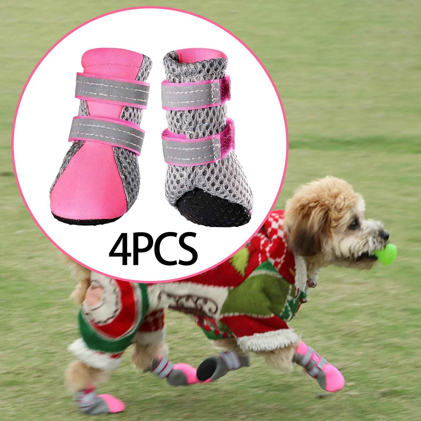 4 Pieces Dog Walking Boots Dog Boots for Puppy Teddy Small Medium Large Dogs XL