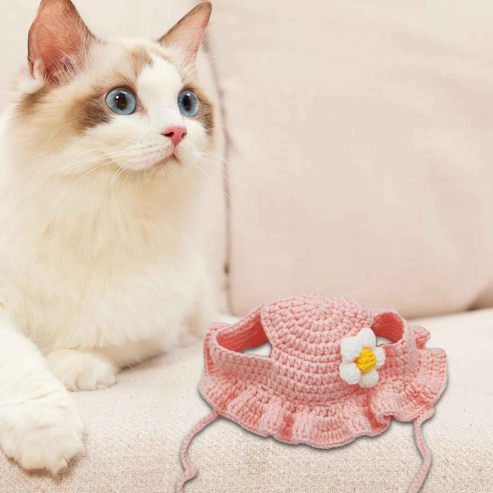 Adorable Cat Hat Party Costume Accessory Winter Pet Hat for Cats Puppy Party Pink S