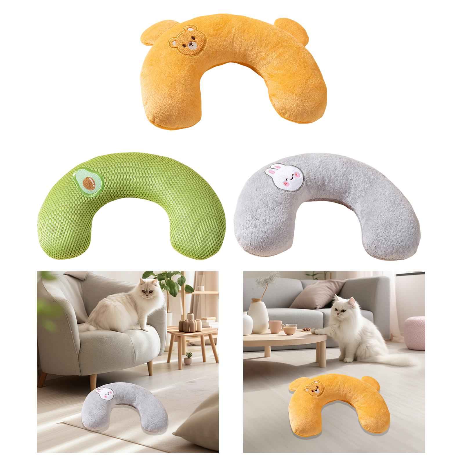 Pet Cat Pillow Washable Interactive Toy Cute Animal Pillow for Dog Cat Puppy Green Avocado