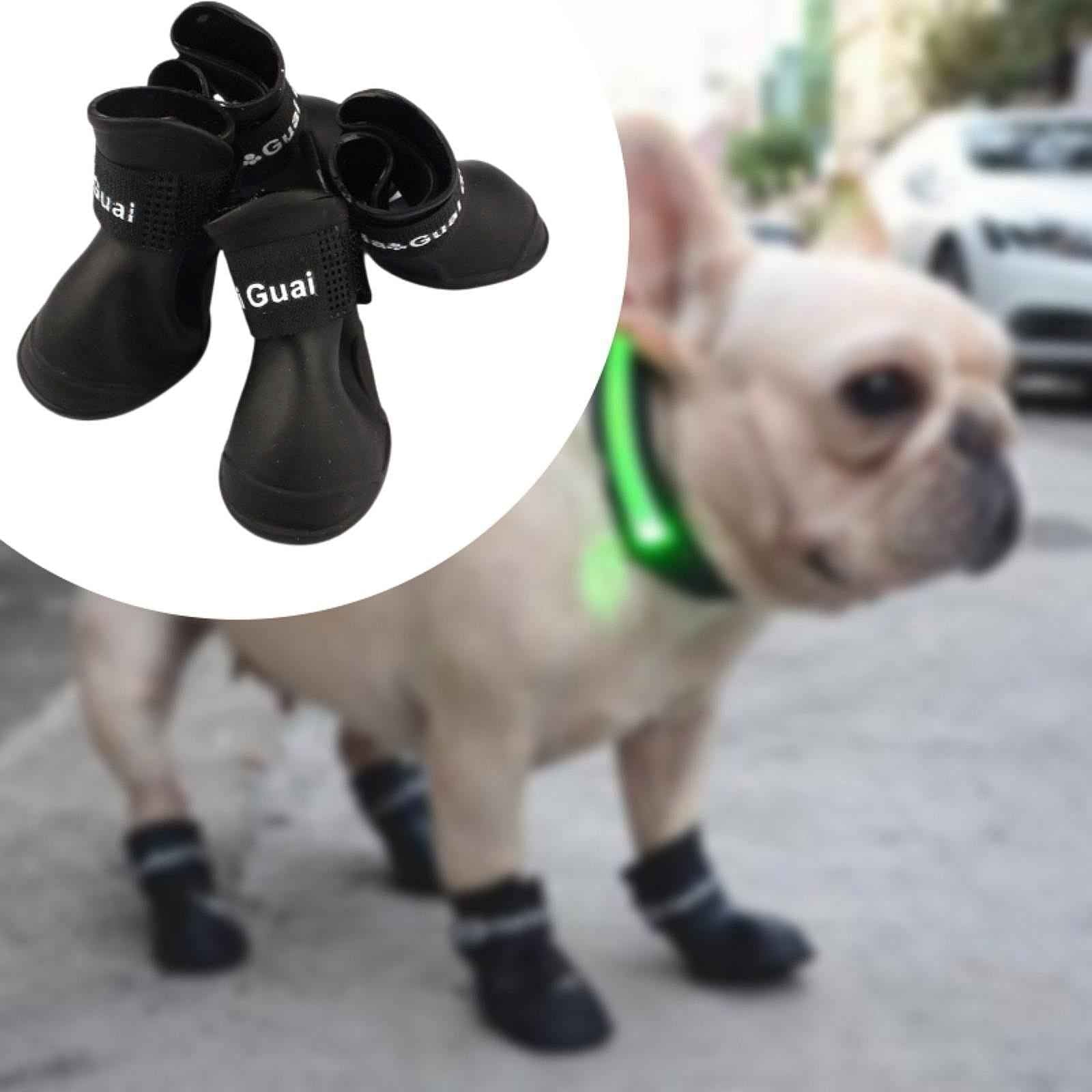 4Pcs Waterproof Dog Shoes Protective Dog Boots for Indoor Hardfloors Walking L