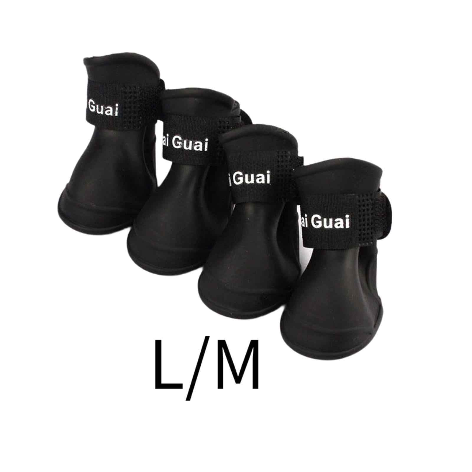 4Pcs Waterproof Dog Shoes Protective Dog Boots for Indoor Hardfloors Walking L