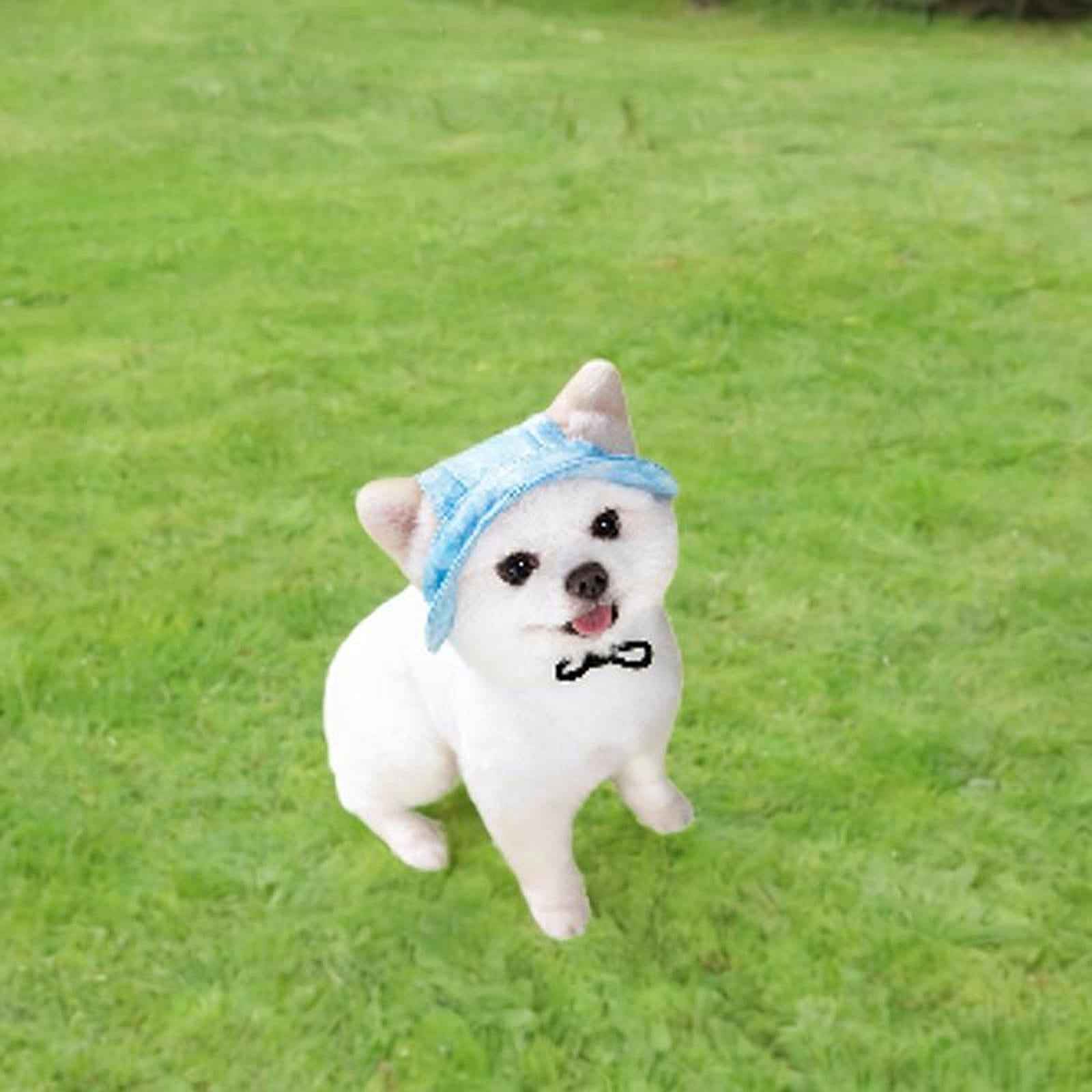 Pet Baseball Cap with Ear Holes Bucket Hat Cats Visor Hat for Summer Walking L Blue