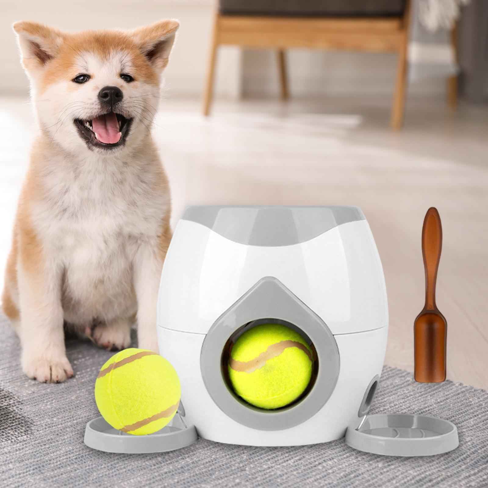 Training Reward with Balls Interactive Ball Tennis Dog Ball Launcher light grey