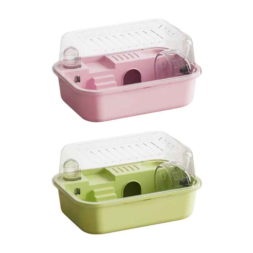 Hamster Habitat Openable Top Portable Hamster Cage for Rats Hedgehog Gerbils pink