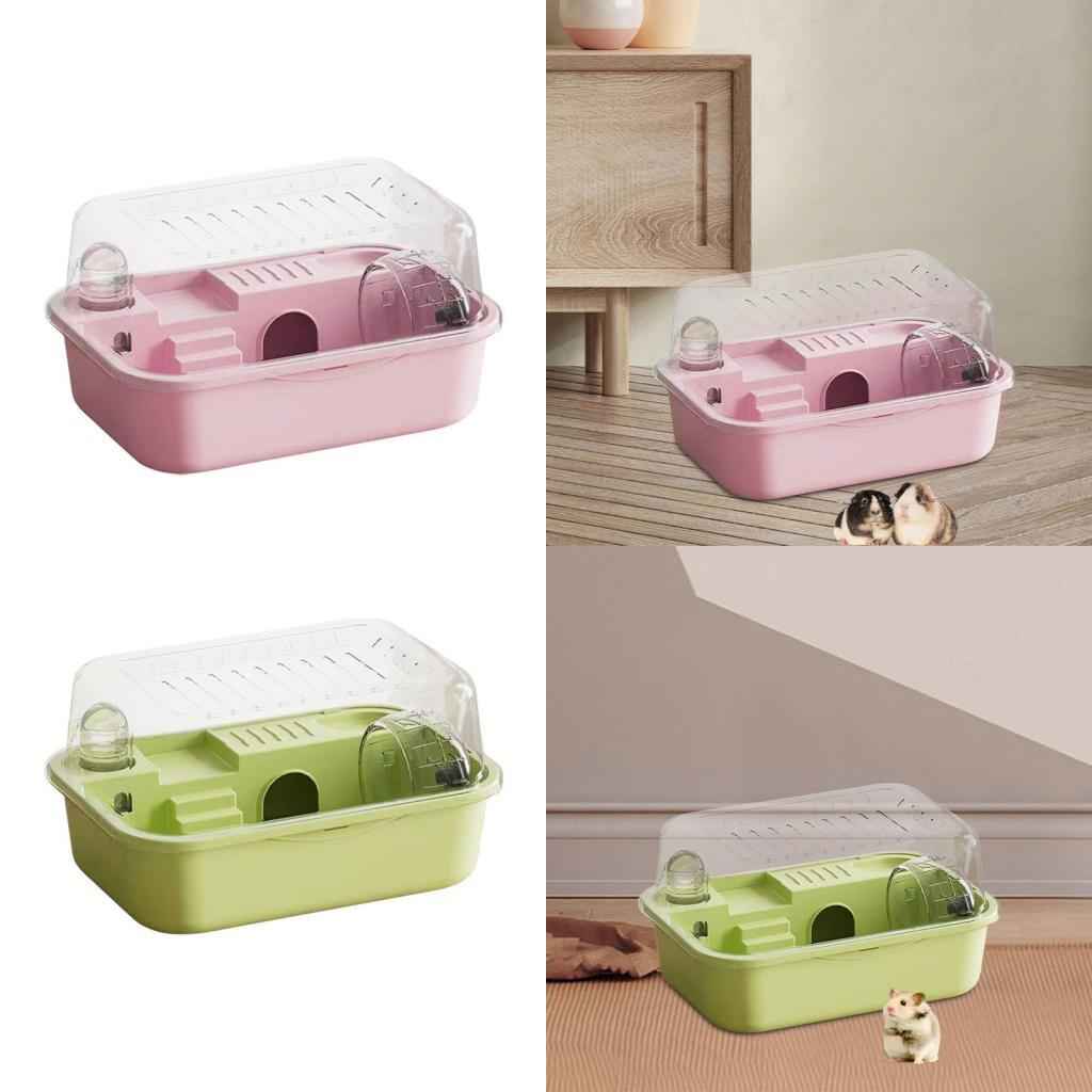 Hamster Habitat Openable Top Portable Hamster Cage for Rats Hedgehog Gerbils pink