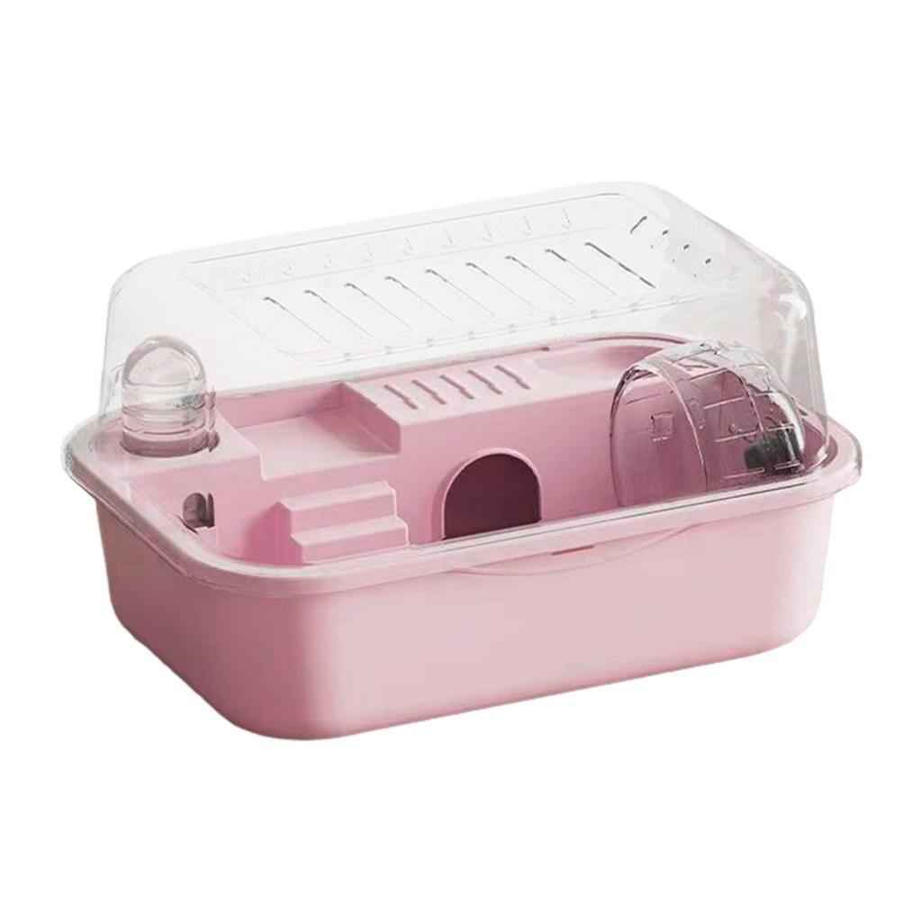 Hamster Habitat Openable Top Portable Hamster Cage for Rats Hedgehog Gerbils pink