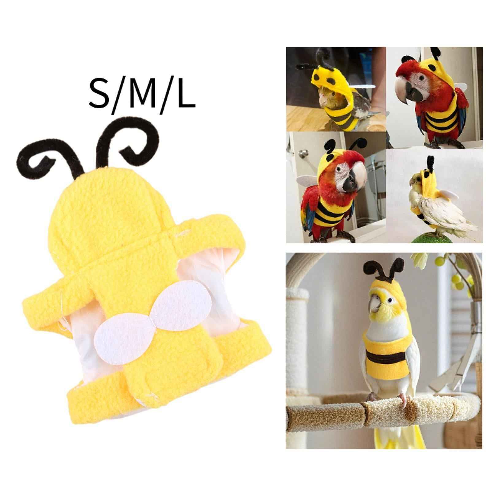 Pet Bird Clothes Bee Shaped Bird Costume for Birthday Parakeet African Greys S