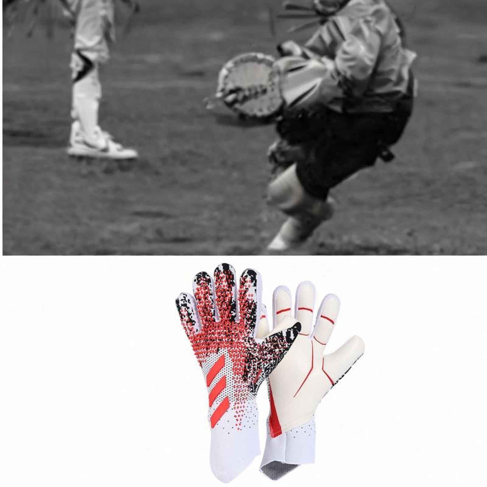 Kids Goalkeeper Gloves Sports Supplies for Football Lovers Children Beginner 8 Size Red