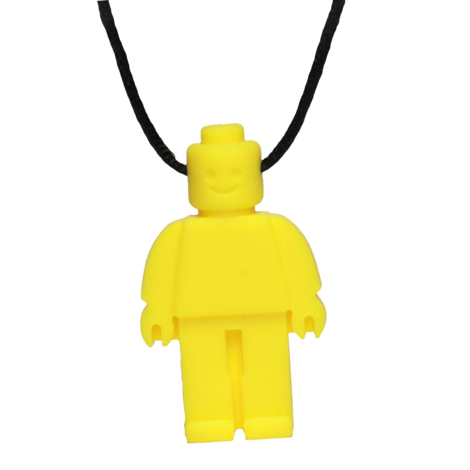 Baby Chewing Toy Pendant Chewing Toy Supplies Sensory Chewing Necklace for Kids yellow