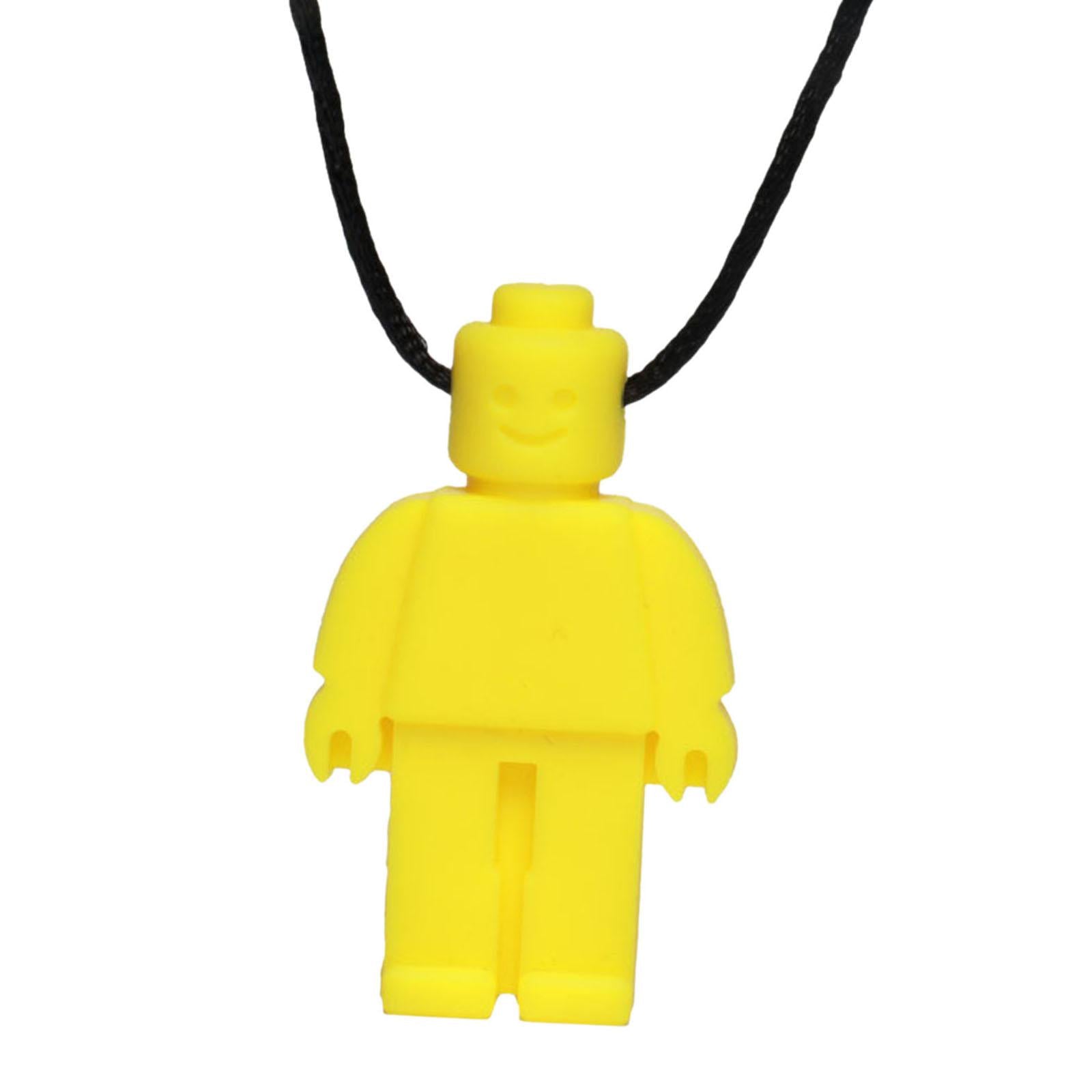 Baby Chewing Toy Pendant Chewing Toy Supplies Sensory Chewing Necklace for Kids yellow