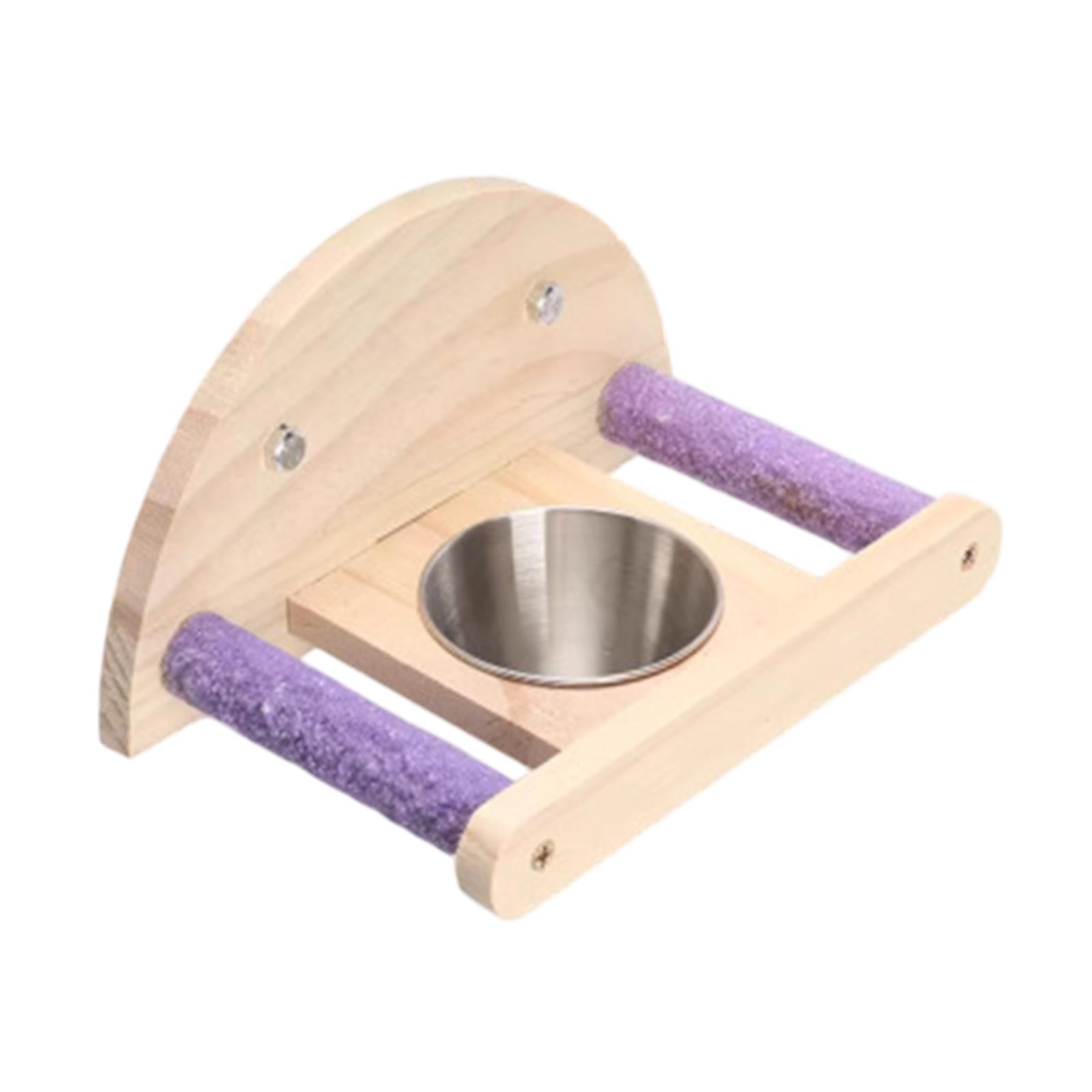 Bird Parrot Perch with Feeding Cups Fun Bird Cage Accessories for Cockatiels without Mirror