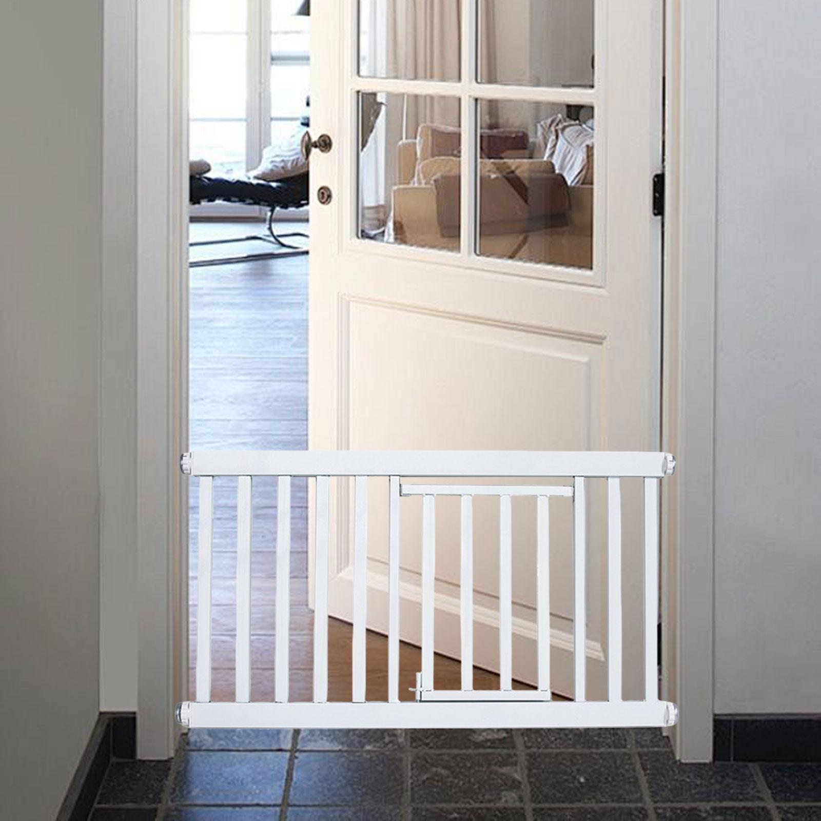 Dog Gate Room Divider Sturdy Barrier Pet Fence for Hallways Kitchen Doorways 69 to 75cm with door
