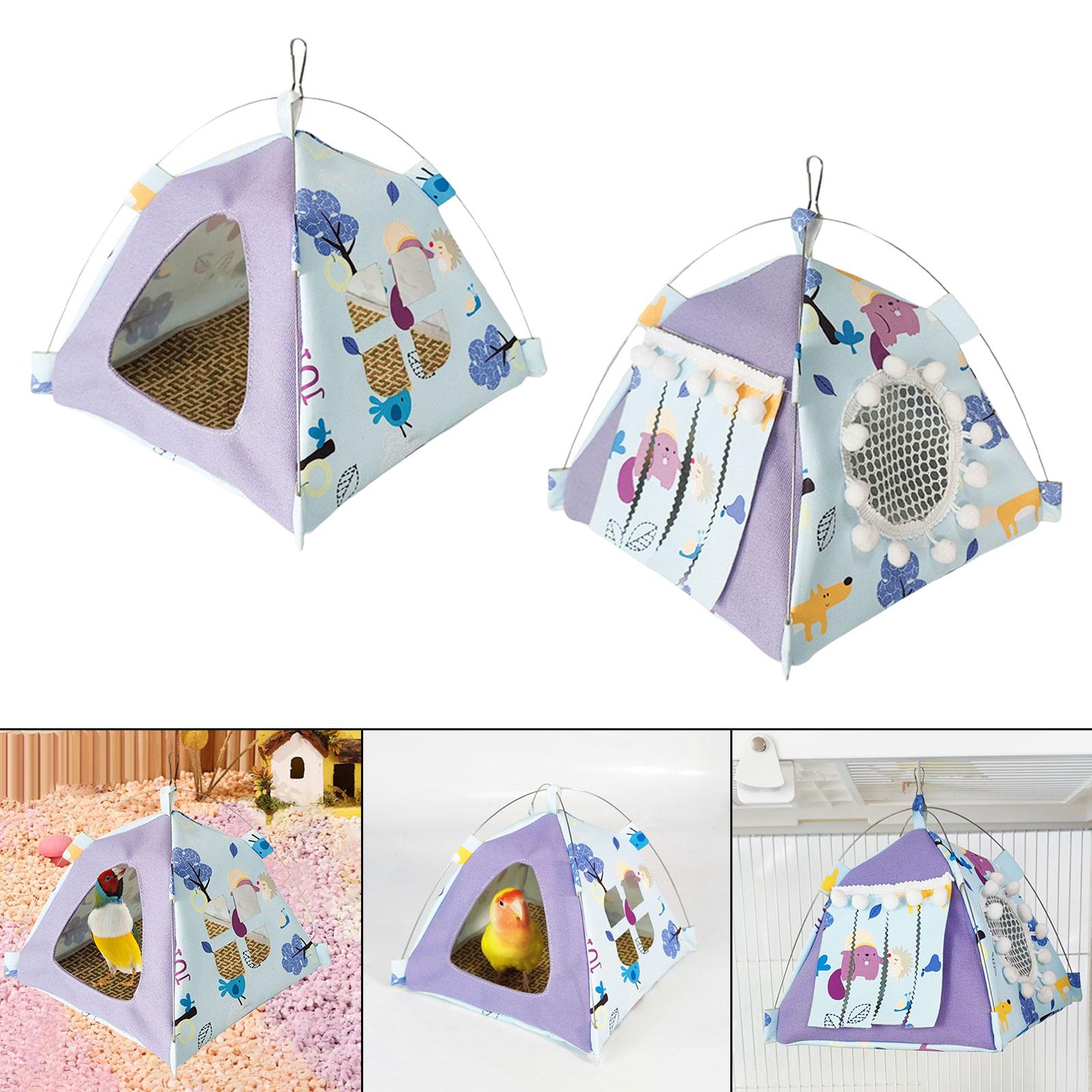 Birds Nest House Finch Cage Bird Hanging Hammock for Bird Budgies Cockatiels without door curtain