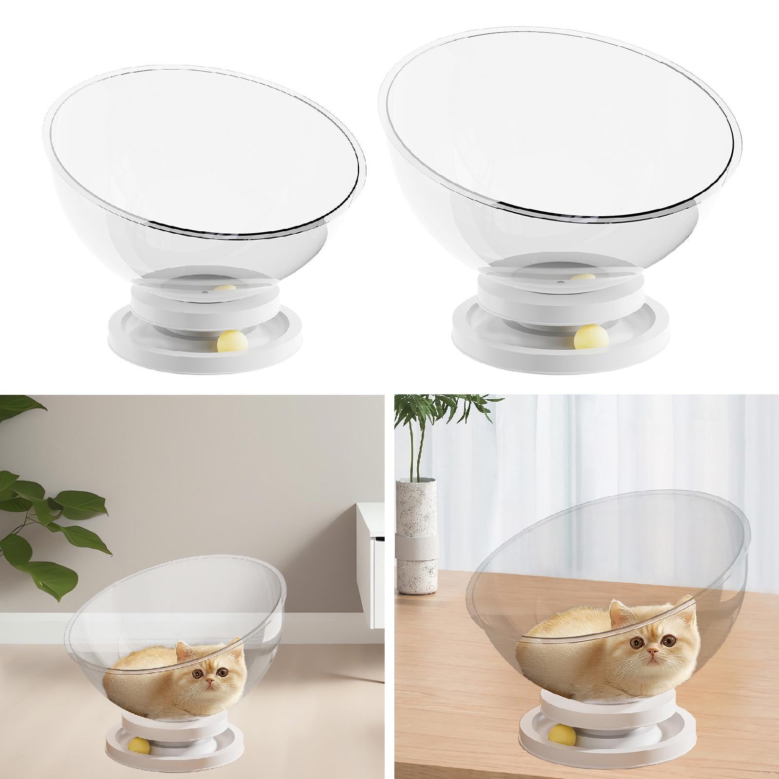Cat Bed Space Capsule All Seasons with Base for Puppy and Cat Cat Cave Bed Capsule Dia 32cm