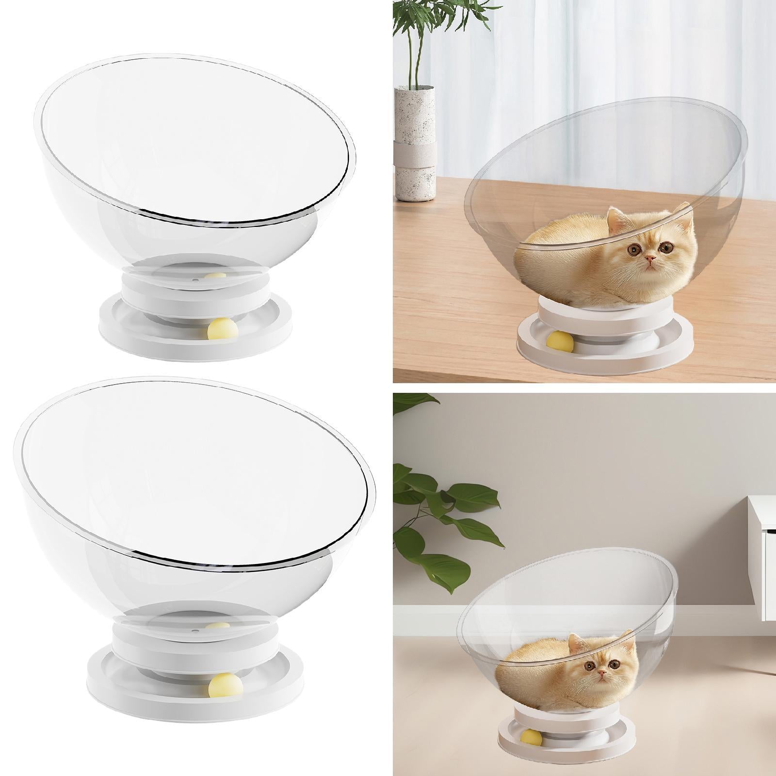 Cat Bed Space Capsule All Seasons with Base for Puppy and Cat Cat Cave Bed Capsule Dia 32cm