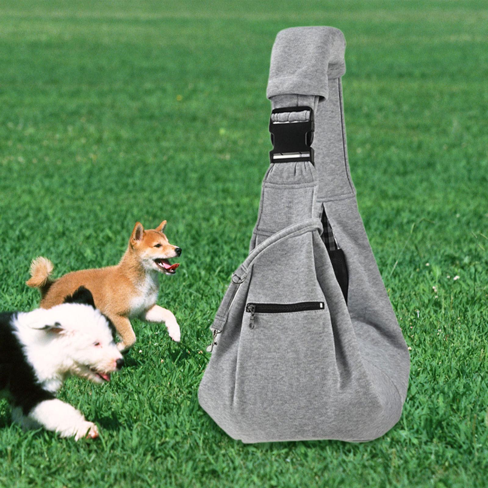 Dog Carrier Sling Breathable Pet Carring Holder for Outdoor Subway Traveling Gray