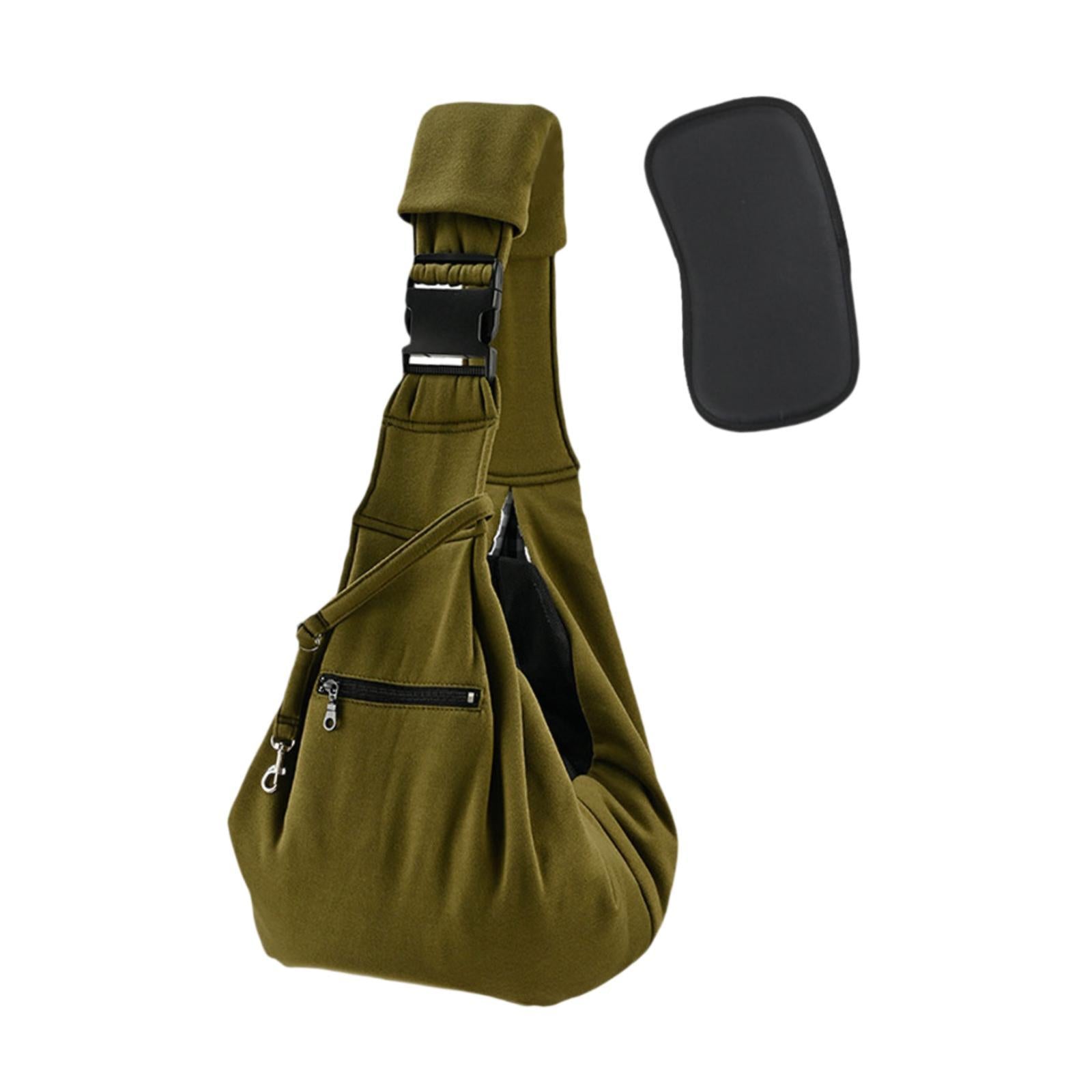 Dog Carrier Sling Breathable Pet Carring Holder for Outdoor Subway Traveling Green