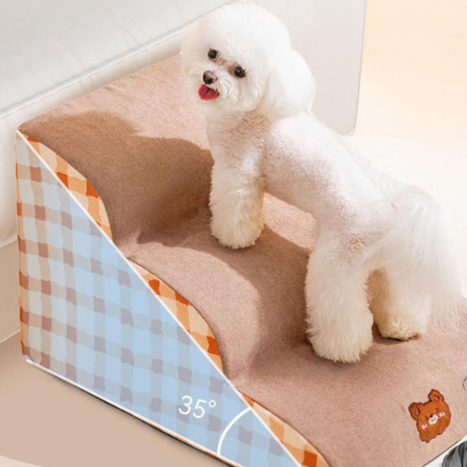 Dog Stairs for Small Dogs Soft Dog Step for Older Dogs Indoor Use Small Pets Plaid