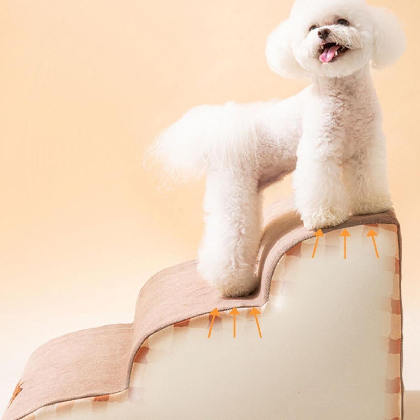 Dog Stairs for Small Dogs Soft Dog Step for Older Dogs Indoor Use Small Pets Plaid