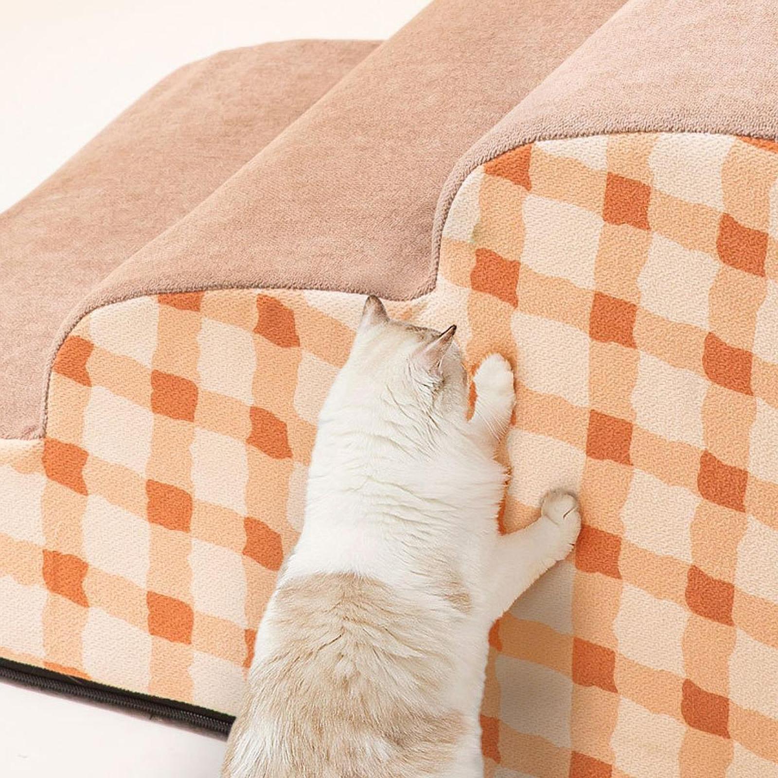 Dog Stairs for Small Dogs Soft Dog Step for Older Dogs Indoor Use Small Pets Plaid