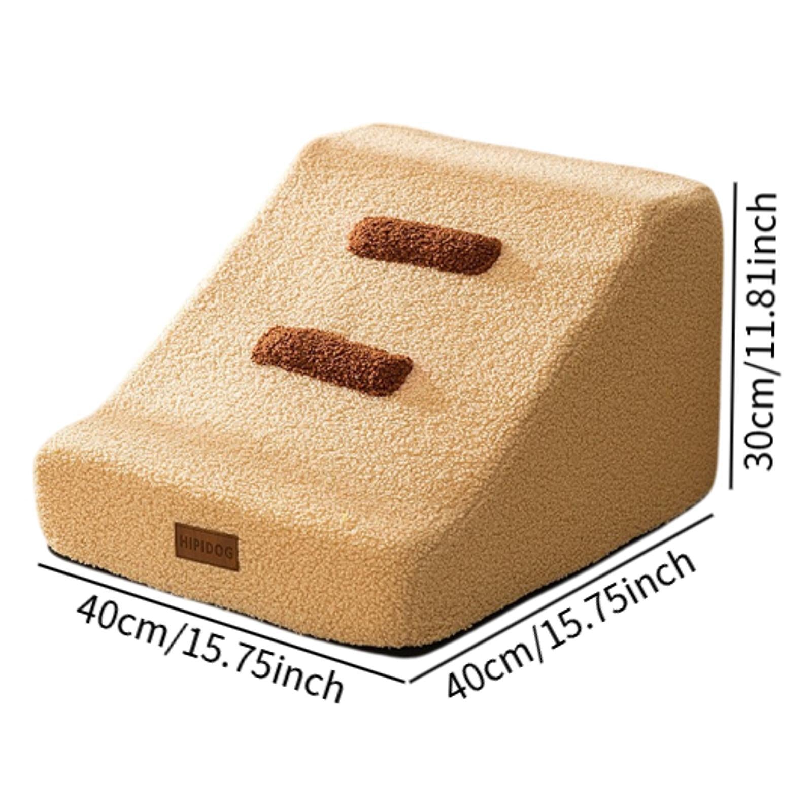 Dog Stairs for Small Dogs Soft Dog Step for Older Dogs Indoor Use Small Pets Khaki