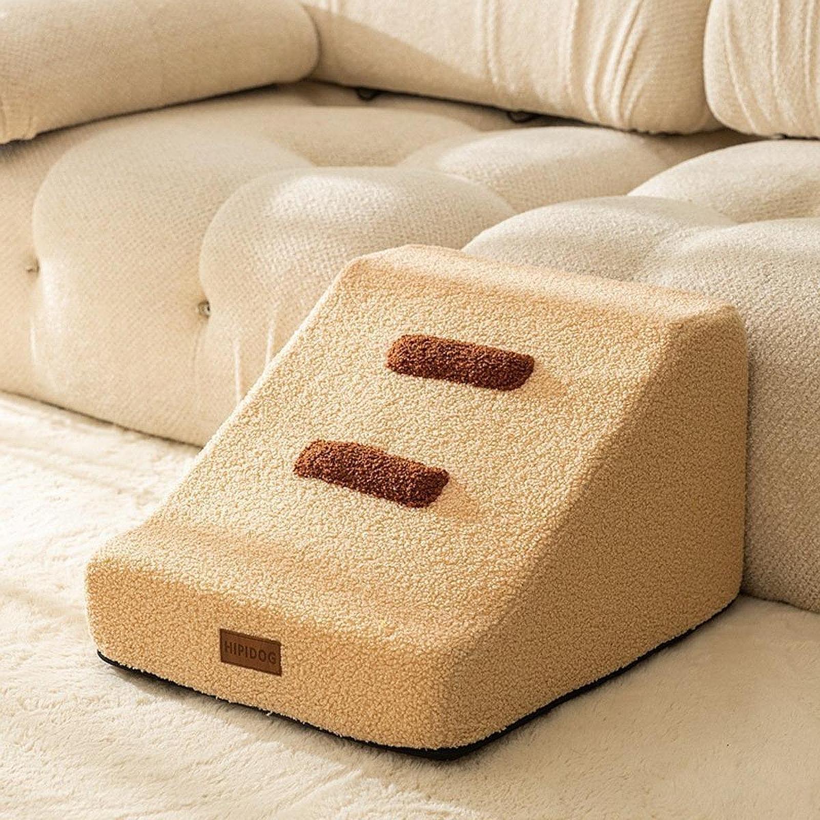 Dog Stairs for Small Dogs Soft Dog Step for Older Dogs Indoor Use Small Pets Khaki