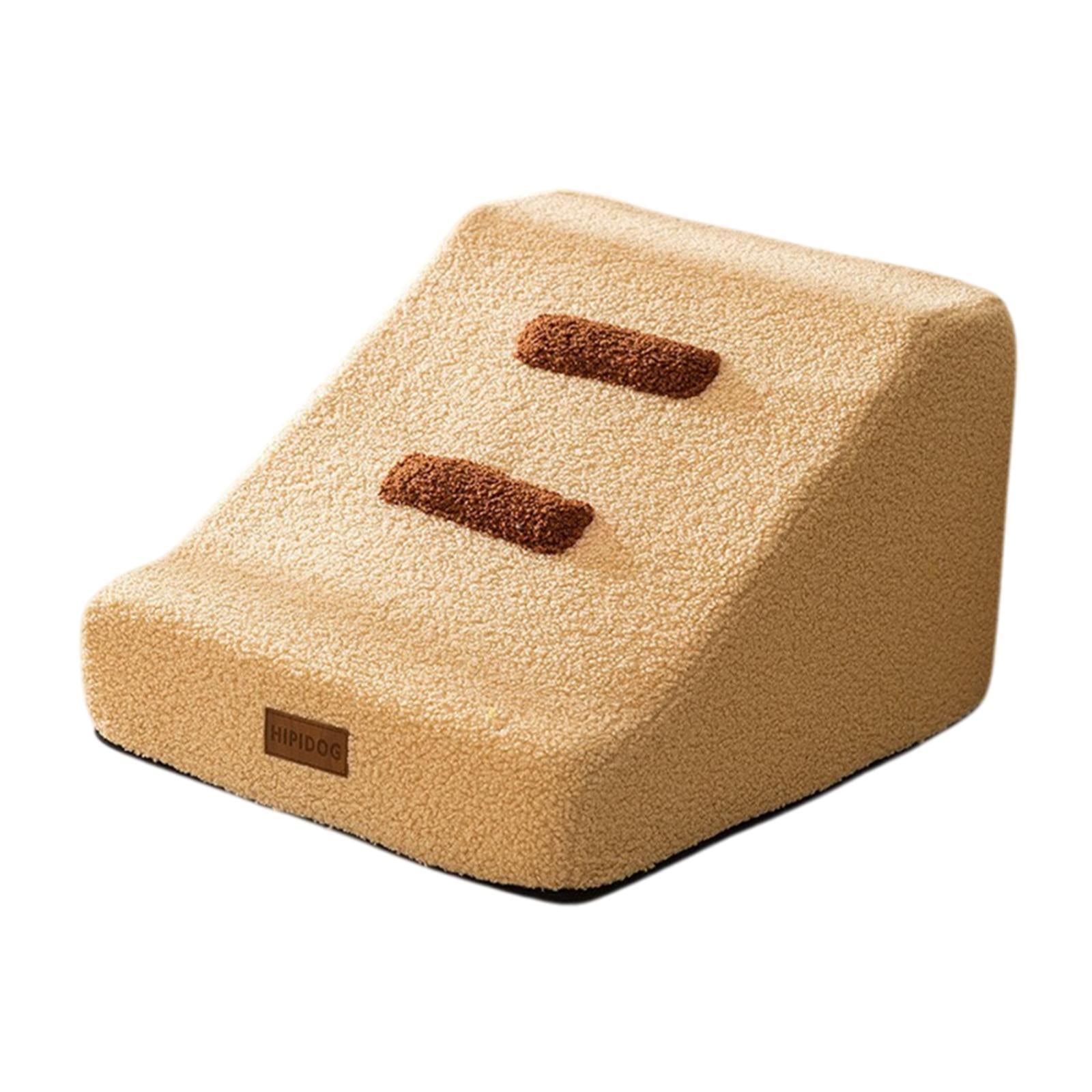 Dog Stairs for Small Dogs Soft Dog Step for Older Dogs Indoor Use Small Pets Khaki