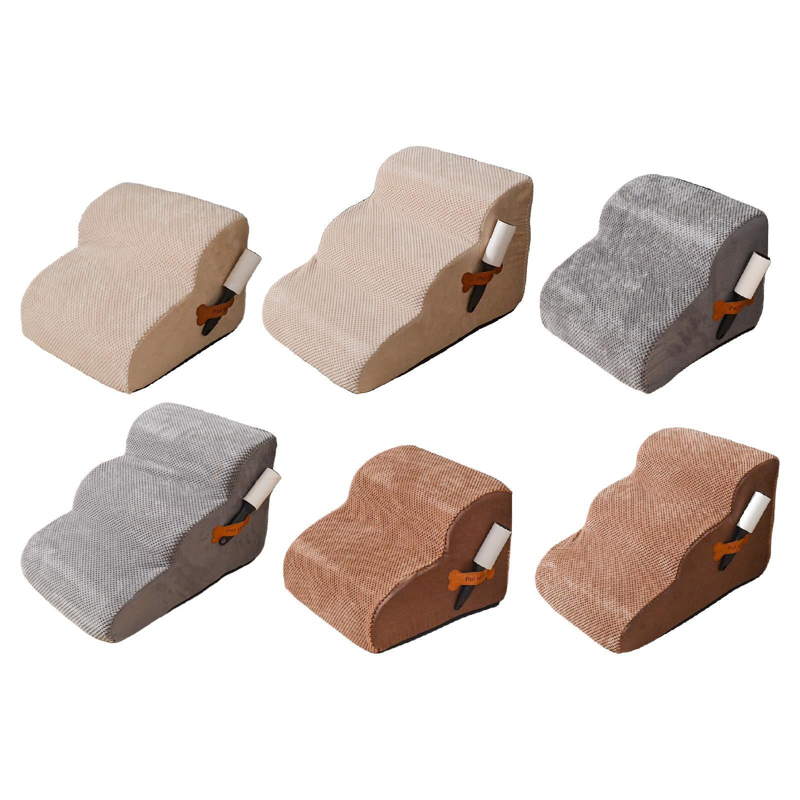 Dog Stairs 2 Step Non Slip Pet Ramp Dog Step for Puppy Older Dogs Small Pets Beige