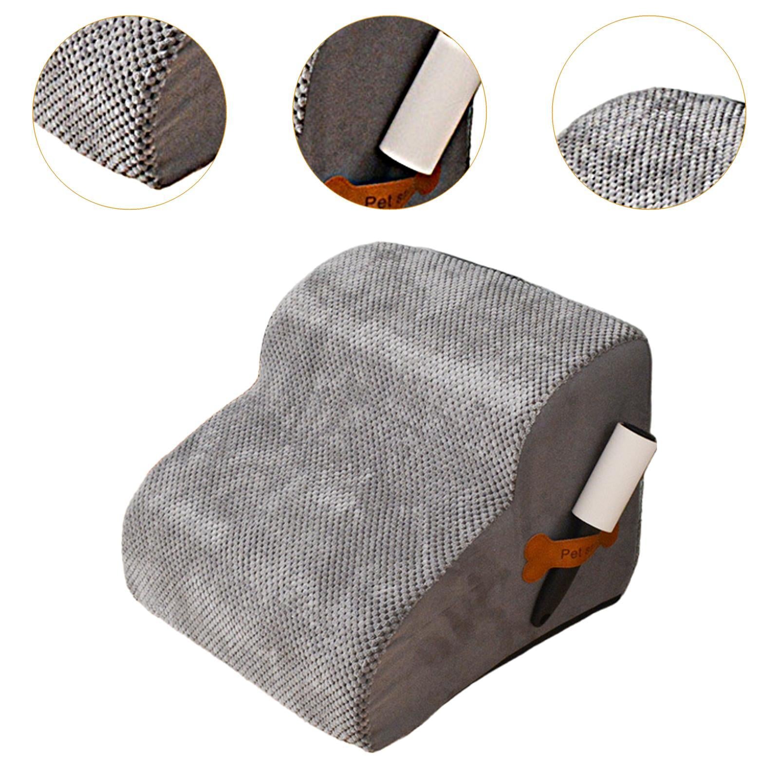 Dog Stairs 2 Step Non Slip Pet Ramp Dog Step for Puppy Older Dogs Small Pets Grey