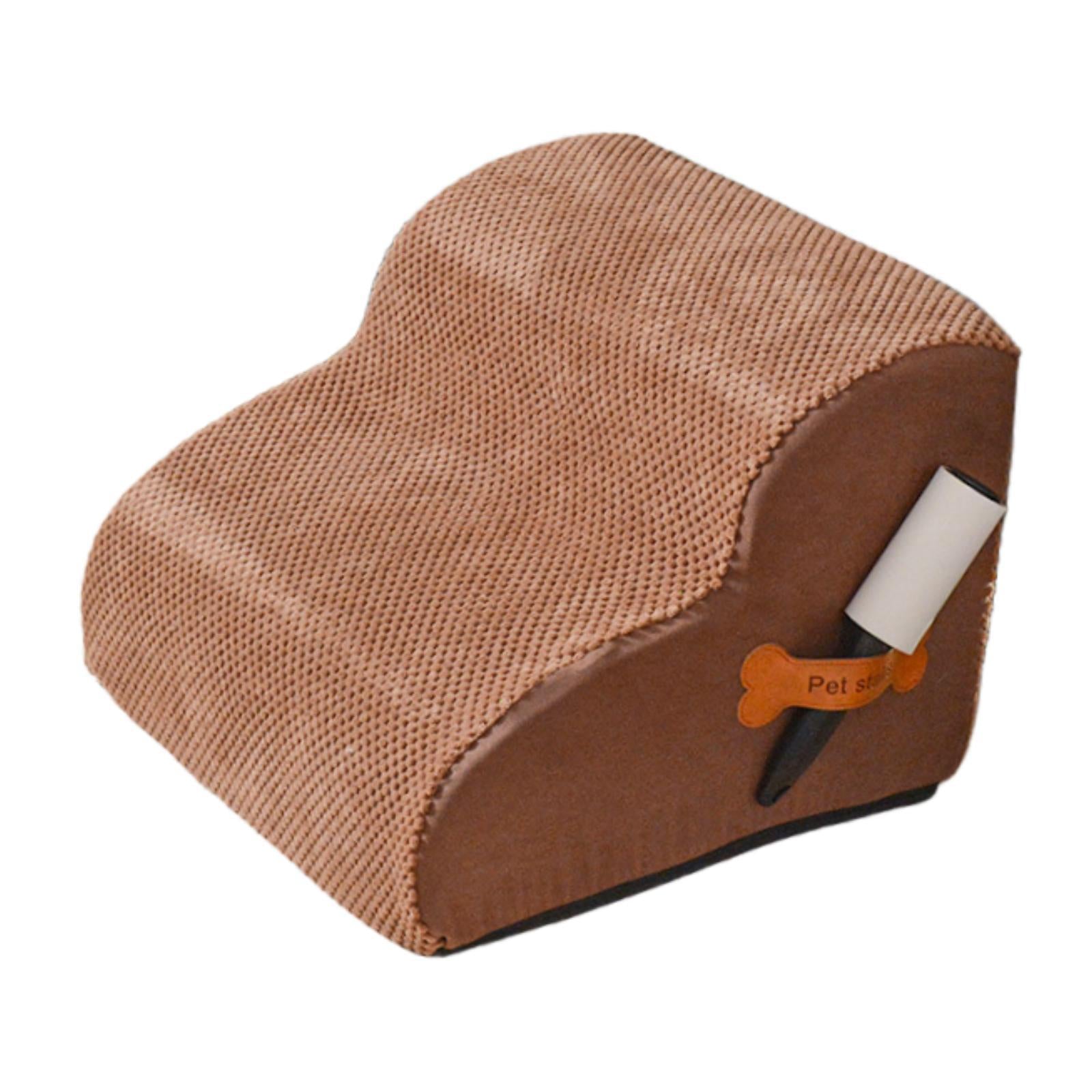 Dog Stairs 2 Step Non Slip Pet Ramp Dog Step for Puppy Older Dogs Small Pets Coffee