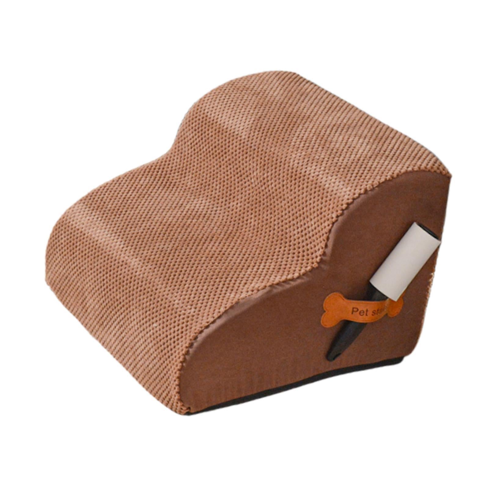 Dog Stairs 2 Step Non Slip Pet Ramp Dog Step for Puppy Older Dogs Small Pets Coffee