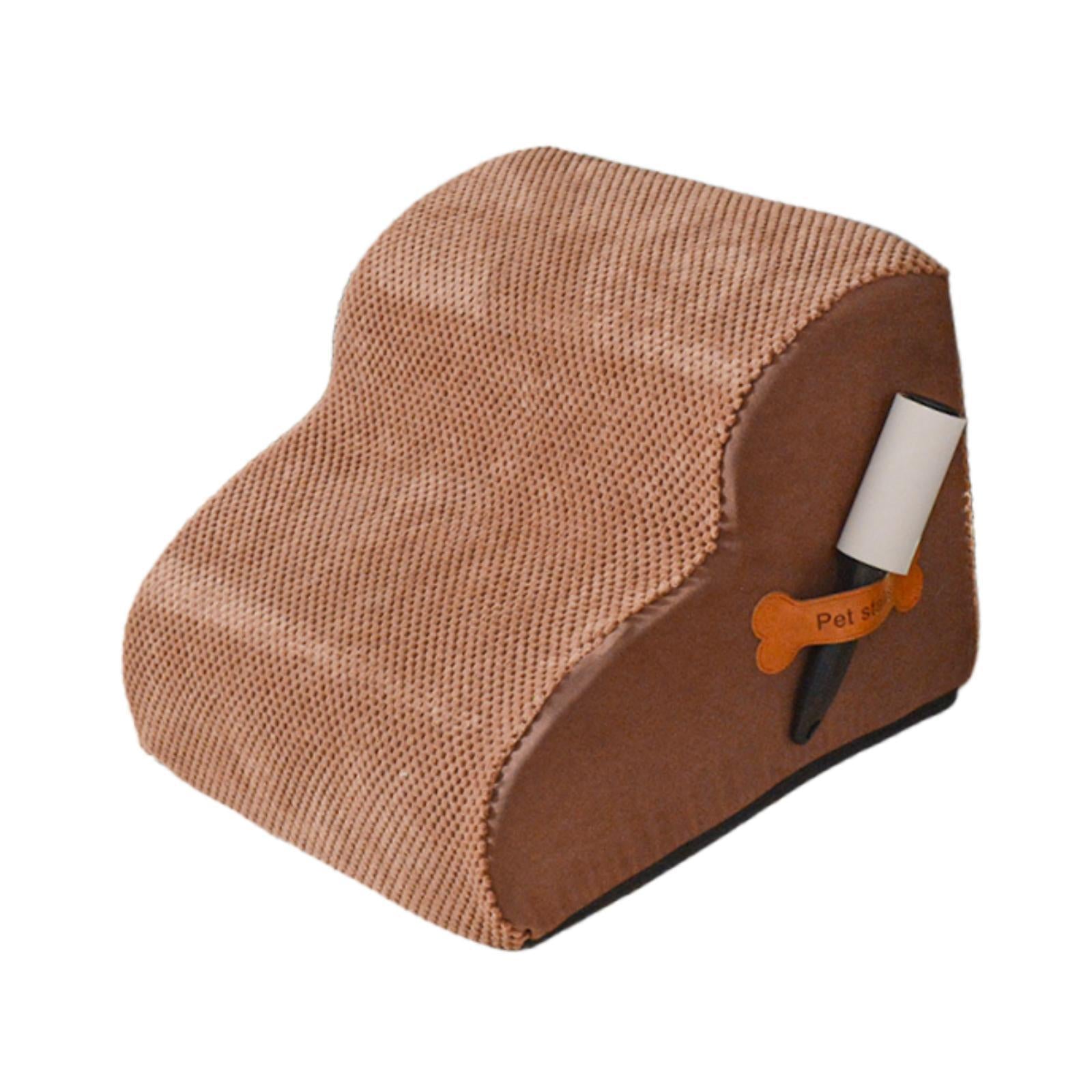 Dog Stairs 2 Step Non Slip Pet Ramp Dog Step for Puppy Older Dogs Small Pets Coffee