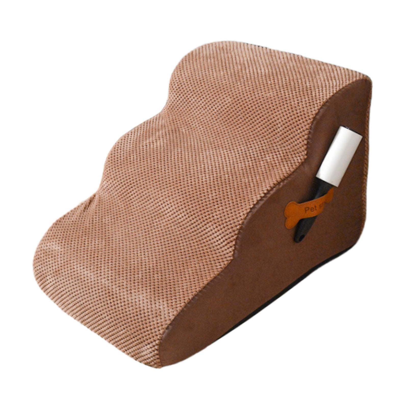 Dog Stairs 3 Step Lightweight Soft Pet Step for Sofa Older Dogs Dogs Injured Coffee