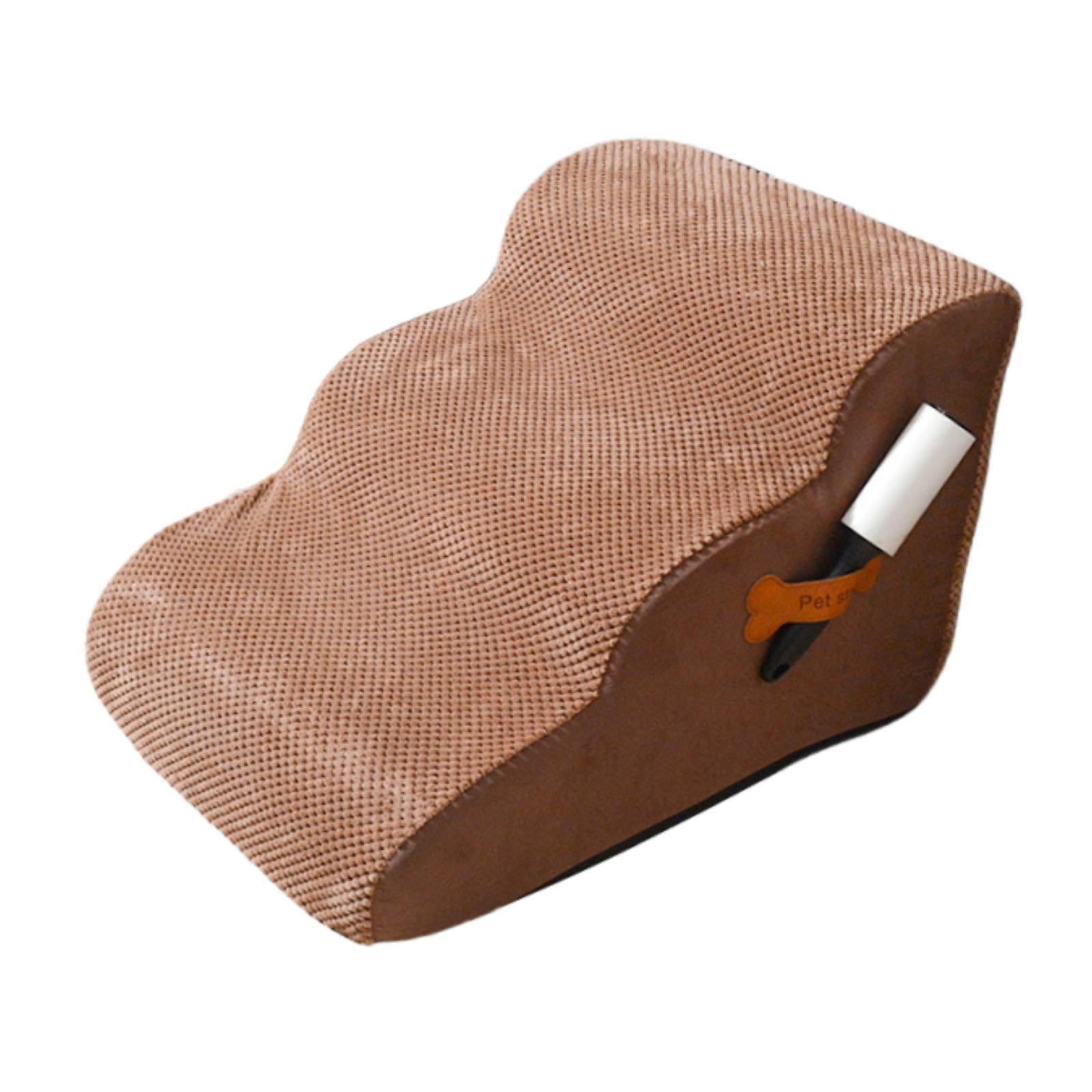 Dog Stairs 3 Step Lightweight Soft Pet Step for Sofa Older Dogs Dogs Injured Coffee