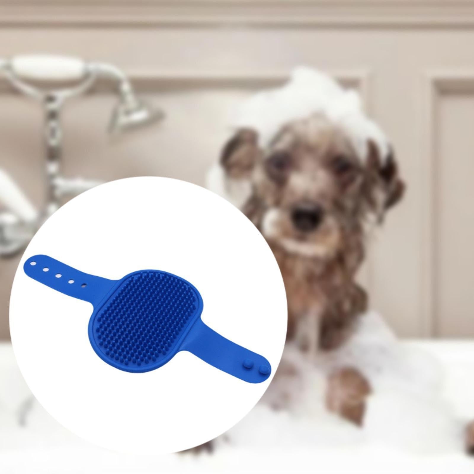 Dog Bath Brush to Handle Cleaning Slicker Brush for Cats Kitten Bathing blue
