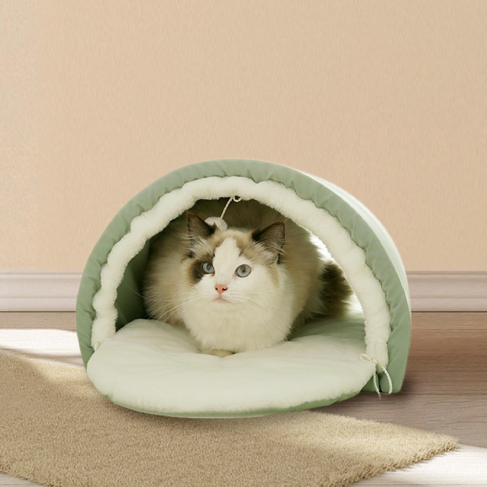 Cat Bed Cave Autumn Winter Pet Tent Portable Foldable Versatile Nest Cushion